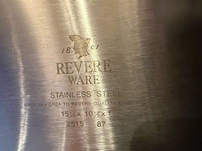 Plaque à Biscuits Revere Ware En Inox – Taille 15x10x1 Pouces – Fabriquée En Corée