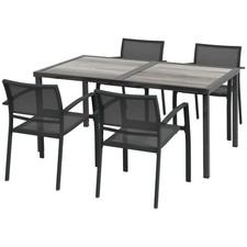 Produktbild - Outsunny 5tlg Sitzgruppe Gartenmöbel-Set Gartengarnitur mit Esstisch Refurbished