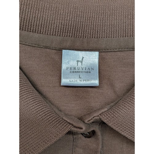 Abito maglia midi Peruvian Connection polo casual marrone pima cotone grande modesto - Foto 3 di 9