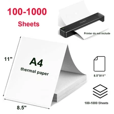 100-1000 Sheets A4 Thermal Paper 8.5"x11" for M08F M832 Brother PocketJet PJ762
