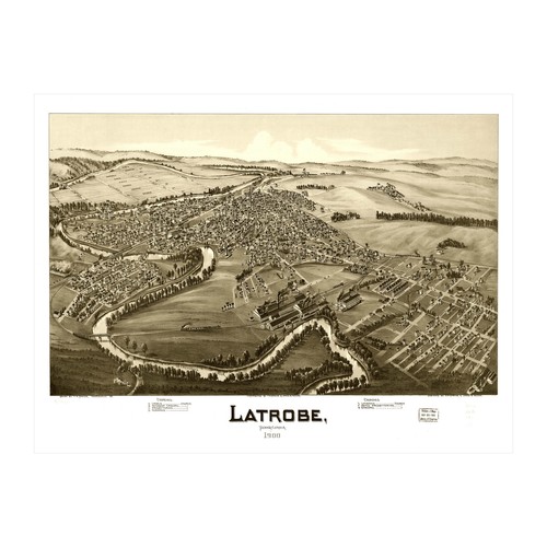 Old Map of Latrobe, PA 1900 - Vintage Latrobe Pennsylvania A - Picture 6 of 29