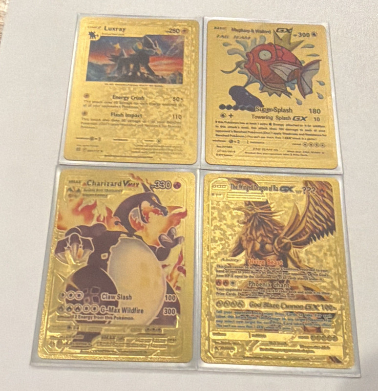 Pokémon TCG Gold Foil Full Art 4-Card Lot Luxray Charizard VMAX Ra GX