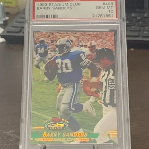 Barry Sanders 1993 Stadium Club Members Choice #496 PSA 10 gem mint - Picture 2 of 3