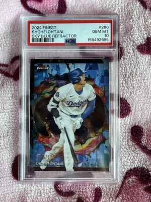 Topps 2024 Finest Shohei Ohtani Dodgers #286 Sky Blue Refractor /150 PSA 10
