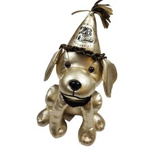 Raising Canes Golden Birthday Cane Plush Dog 28th Anniversary Metallic Gold 2024