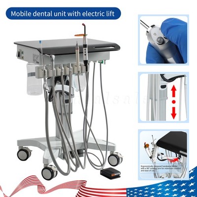 Portable Dental Delivery Cart Unit Mobile Dental Treatment System 4Holes