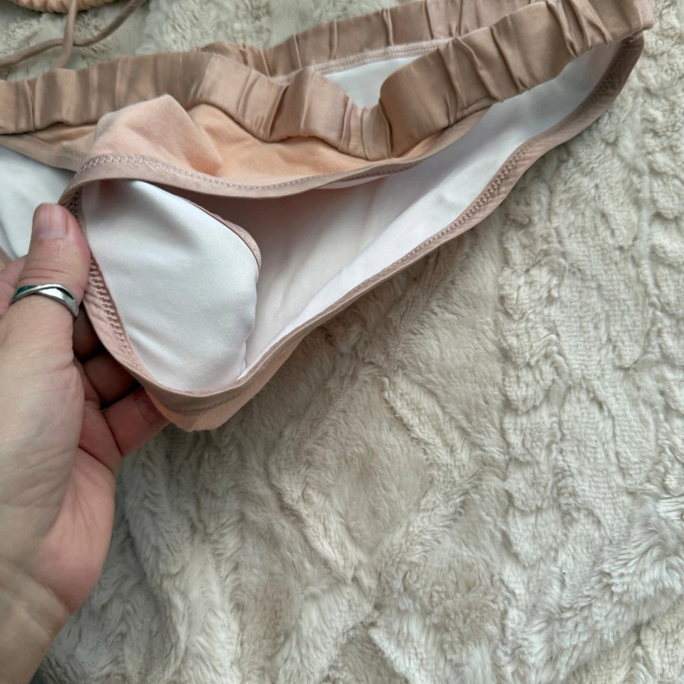 Victoria's Secret винтажный M персиковый розовый треугольник бикини комплект галстук стороны купальник - Изображение 4 из 4