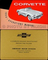 1959 Corvette Owners Manuell Mit Umschlag 59 Owner Operations FüHrung Buch Chevy