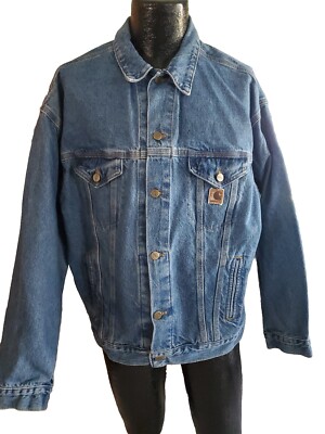 Vtg. Carhartt Denim Trucker Jacket Men's L Tall J12 DST Union Made New!