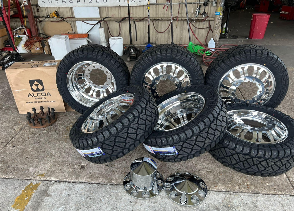 Alcolas Rims 24” CUSTOM ALCOA WHEELS FOR DUALLY TRUCKS W/37135024 PREDATOR Tire ...