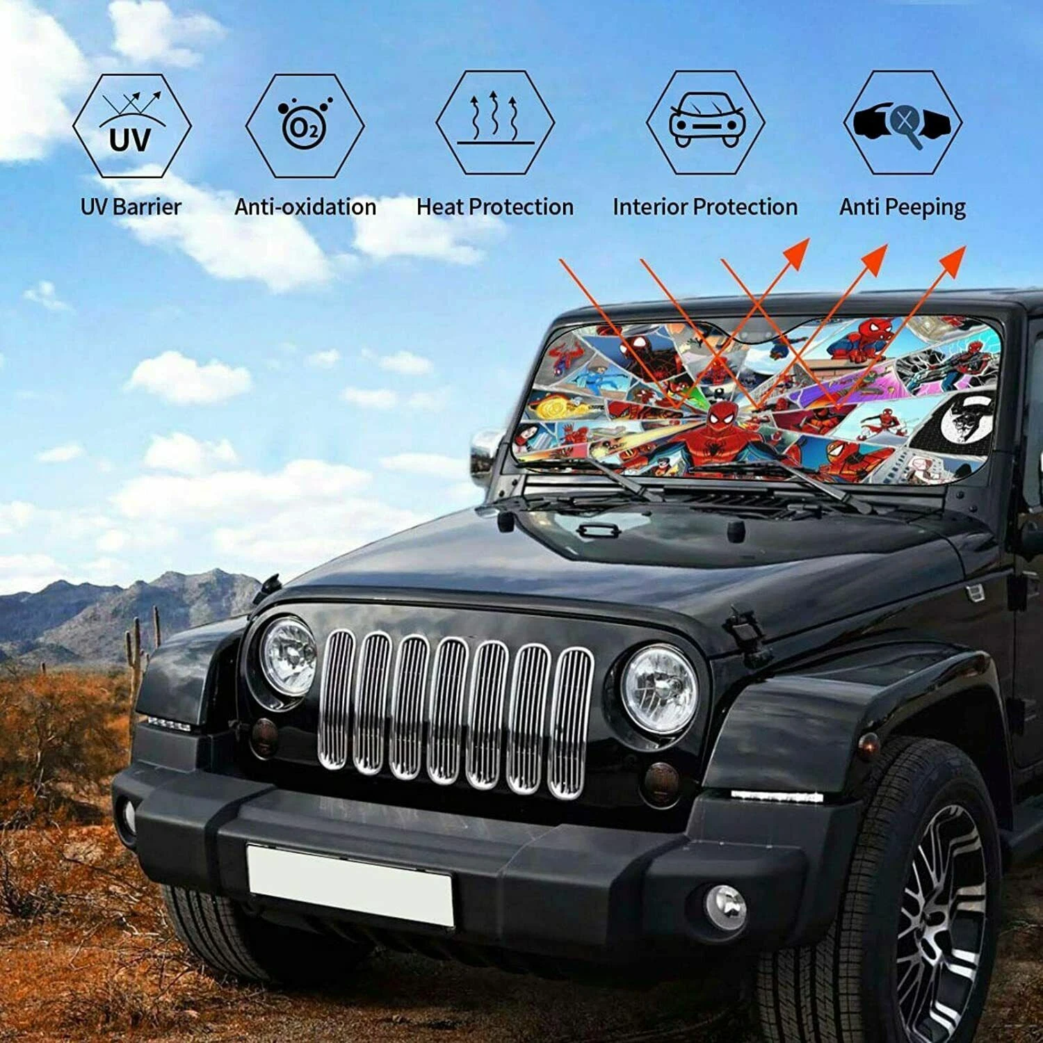 Captain Marvel Car SUV Sun Shade Pickup Reflective Visor Windshield Block UV Ray