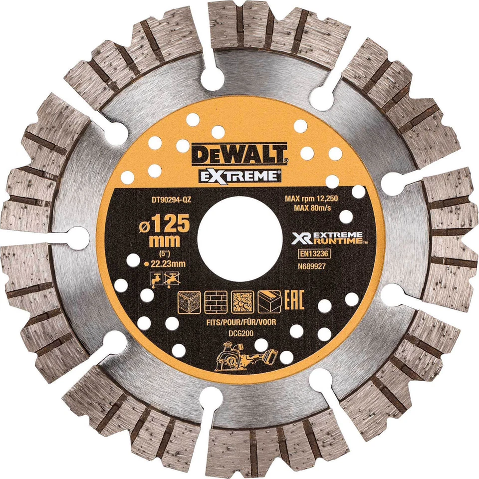 DeWalt Extreme Runtime 125mm Diamond Blade for Wall Chaser 125mm - Image 1 of 1