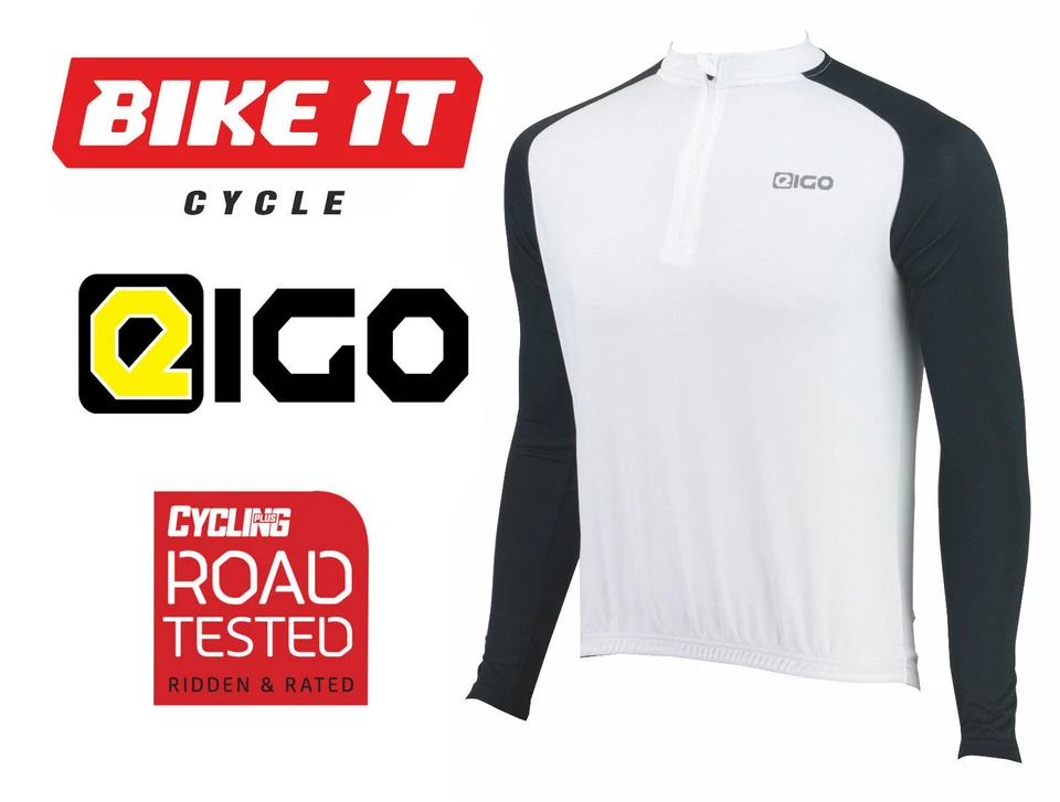 NEW EIGO TEMPEST CYCLING JERSEY - LONG SLEEVE WHITE - MTB ROAD BIKE CYCLE - Image 2 of 4