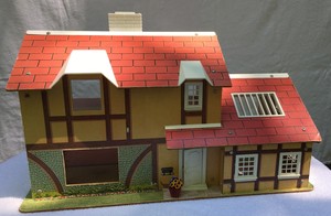 vintage masonite dollhouse