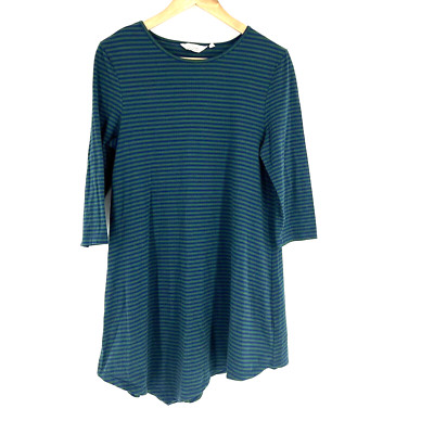 Seasalt Cornwall Tunic Top Size 6 Womens Navy Green Striped Organic Cotton Knit