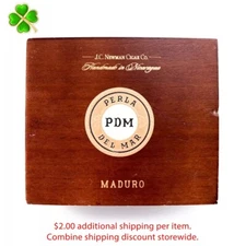 Perla Del Mar Robusto Maduro Empty Empty Wood Cigar Box 6.75" x 5.75" x 3"