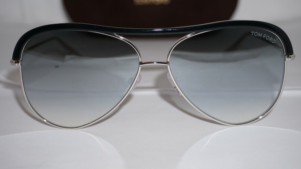 TOM FORD New Sunglasses Sabine-02 Silver Black Blue Gradient