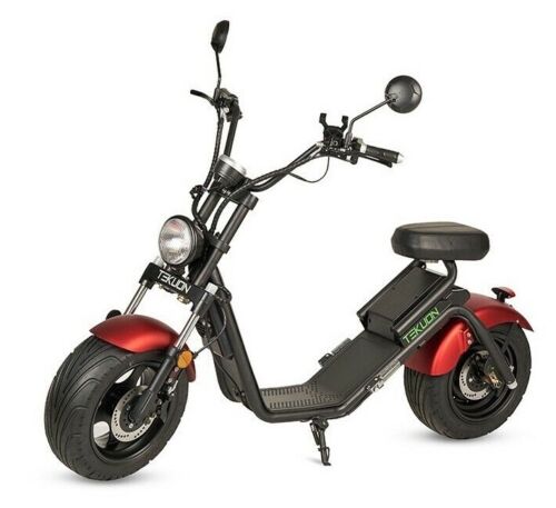 Moto electrica matriculable scooter 1200w bateria Caigiees CityCoco roja y negra - Imagen 1 de 9