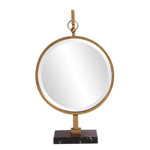 Howard Elliott 11213 Medallion Mirror Gold - Picture 1 of 5