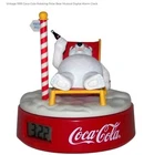 VINTAGE COCA COLA Rotating Polar Bear Musical Alarm Clock w/Jumbo Digital Displa