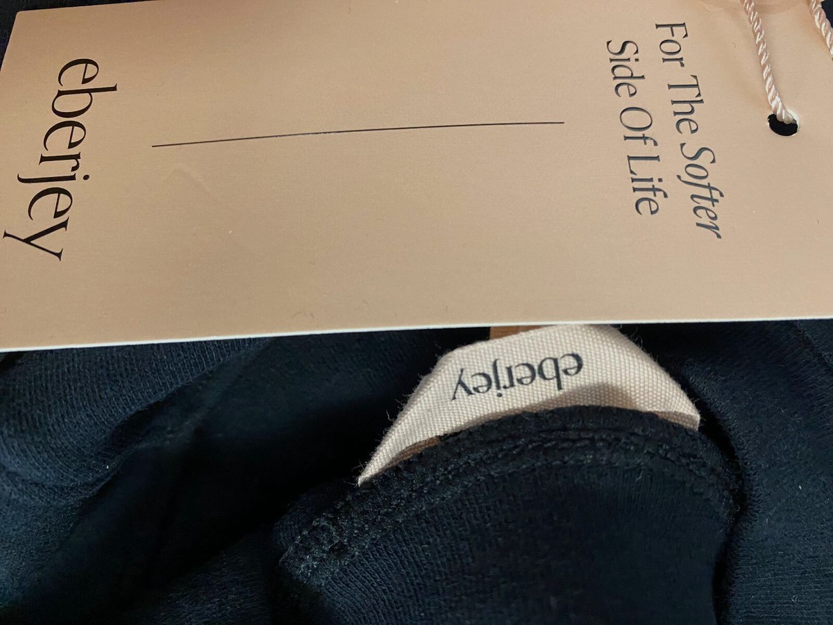 Eberjey  Luxe Sweats - The Long Sweatshirt レディース パーカー スウェット Black $128 Eberjey Women's Black Luxe Sweats Long Sweatshirt Size