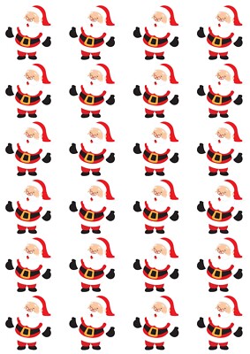 24 essbare Reispapier Kuchen Dekorationen - Weihnachten fröhlicher Weihnachtsmann