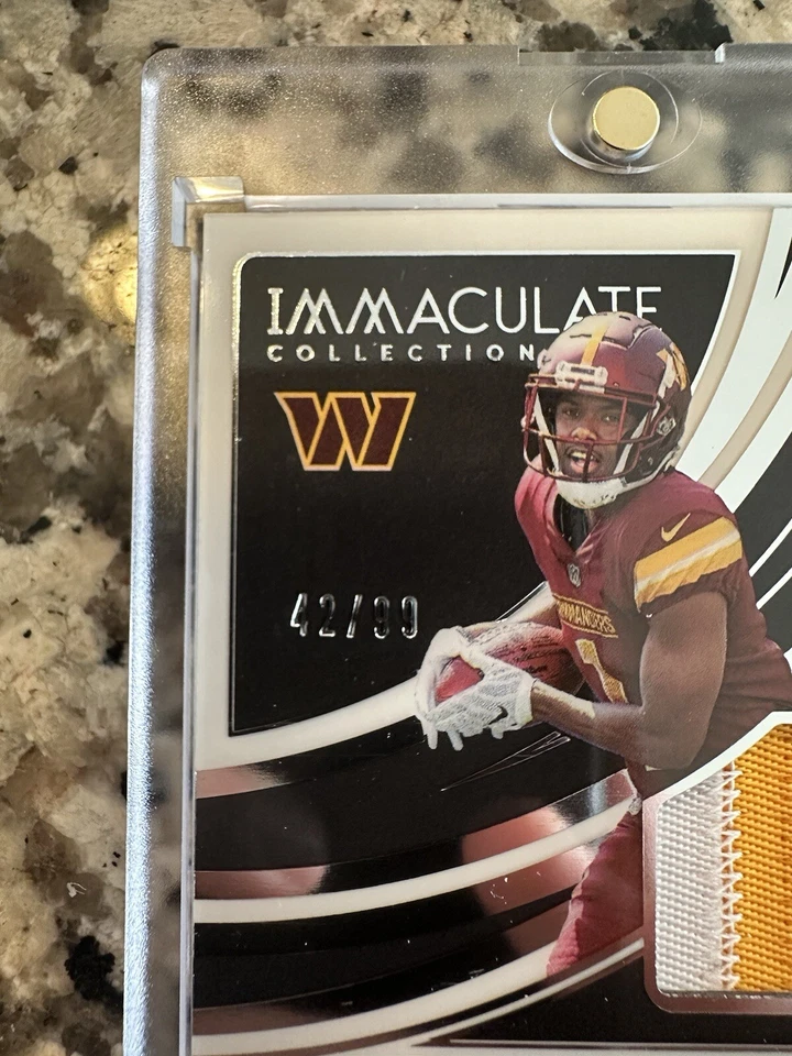 2022 immaculate eye black auto jahan dotson 42/99 three color patch - Image 2 of 3