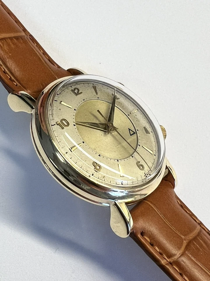Orologio Jaeger Le Coultre Memovox, oro, molto raro, scatola e carta, calibro P 489 - Immagine 3 di 4