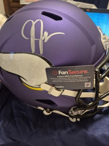 Justin Jefferson Signed Minnesota Vikings Full Size Speed Helmet Fanatics Cert