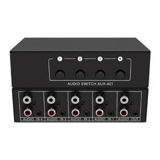 RCA AUX Audio Switcher 4 In 1 Stereo Selector Box 3.5mm L/R Passive Splitter