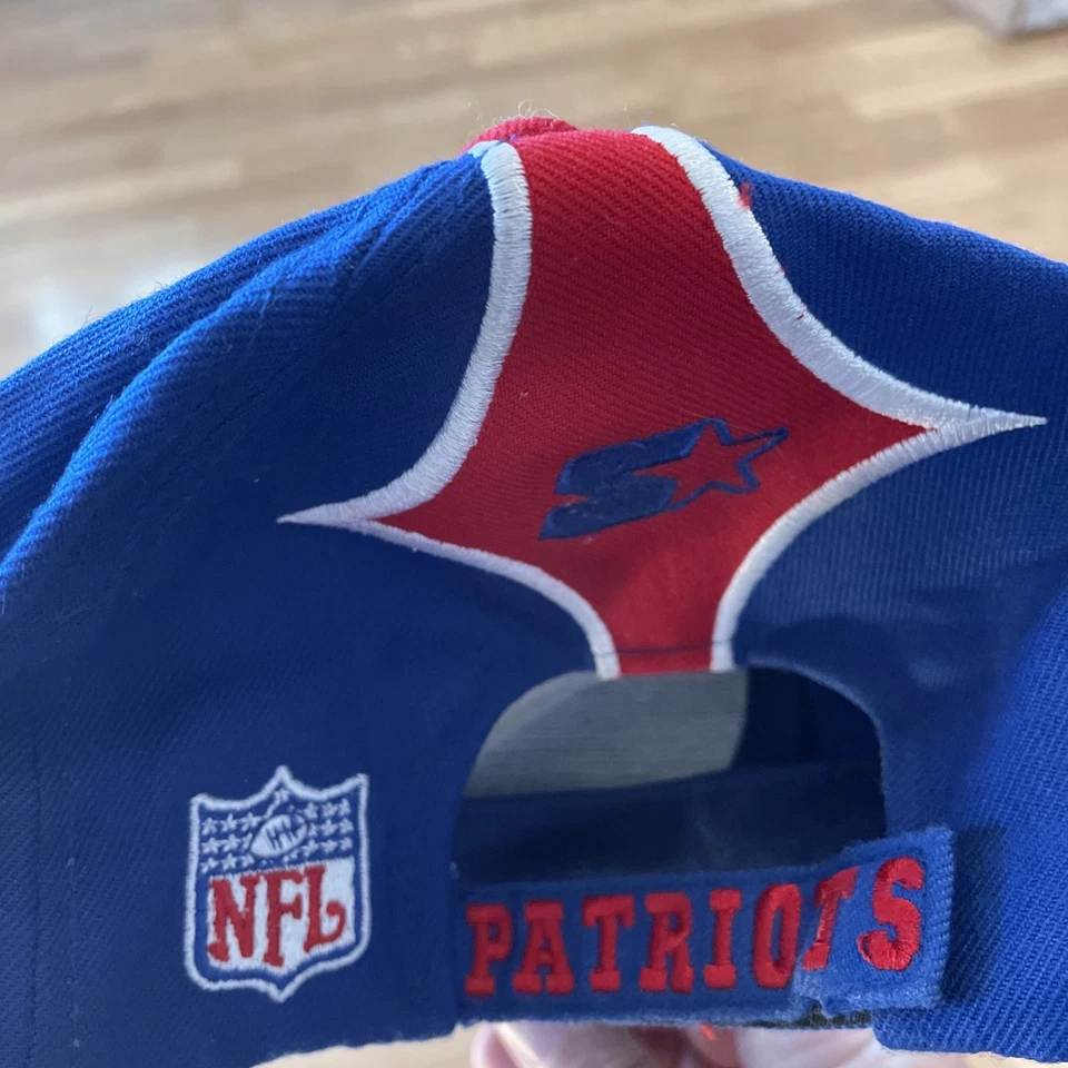 De colección Años 90 Starter NFL Pro Line New England Patriots Sombrero Ajustable Correa Trasera Foto 3 de 4