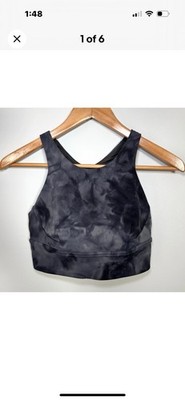 Lululemon Wunder Train Longline Bra Size 6 W2DF0S Diamond Dye Pitch Grey Sports