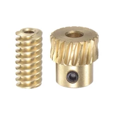 HARFINGTON Worm Gear Set Brass 0.5 Modulus 20T 20:1 Reduction Rate 3mm Hole... 