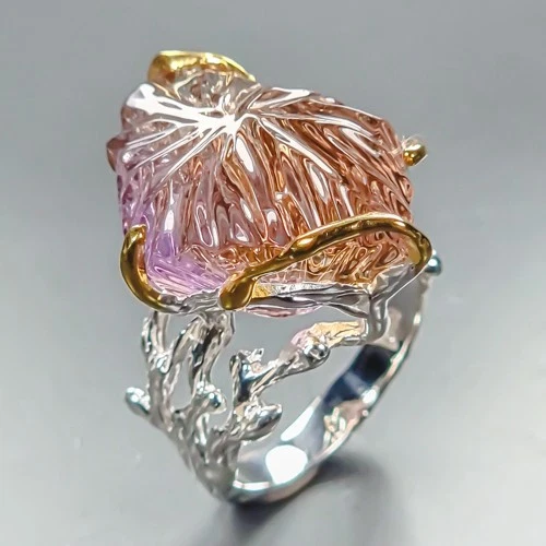 Jewellery 26 ct+ Natural Ametrine Ring 925 Sterling Silver Size 8 /R464229