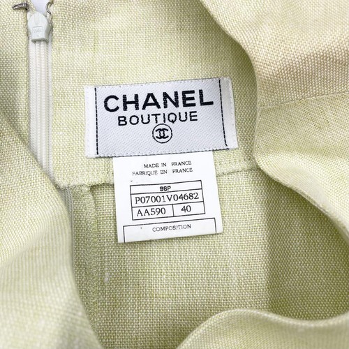 Authentic CHANEL Dress Coco Mark Button Sleeveless Light Green Size 40 Women's - Picture 22 of 24