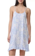 Splendid Women's Printed Ruffled-Hem Chemise - Shadow Floral White Size L