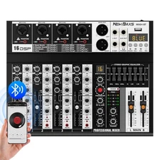 Professional Audio Mixer, 4 Channel Audio Interface Sound Board Mixing Consol...