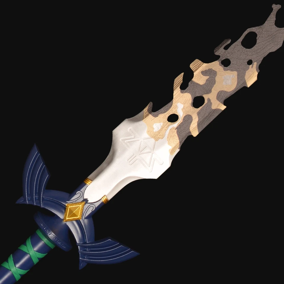 Zelda Master Sword Broken Sword Blue Metal, Anime Game Cosplay Skyward Sword. - Image 3 of 4