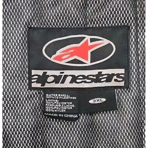 Alpinestars Black Label Motorcycle Jacket INNER LINING ONLY Black Gray Size 3XL - Picture 3 of 10