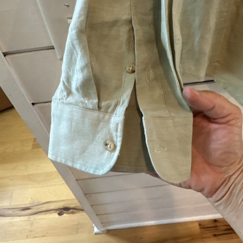 Camicia di lino vintage Ralph Lauren verde safari taglia 1X - Foto 5 di 6