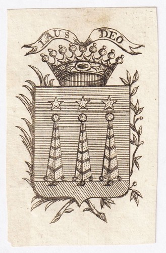 Exlibris Grosson Provence Marseille Ordre Malte blason bookplate gravure 18e