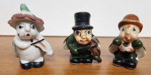 Lot Of 3 Vintage Anthropomorphic Bugs Moths Musicians  Ceramic Figurines Japan