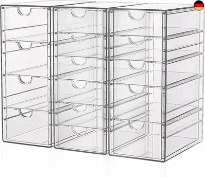 BESUCHE DEN GOMAIHE-STORE GoMaihe 3-Stücke Schubladenboxen Schreibtisch: Acryl Durchsichtig Schminktisch