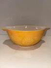 Vintage Pyrex Yellow Sunflower Daisy #442 Cinderella Nesting Mixing Bowl 1 1/2qt