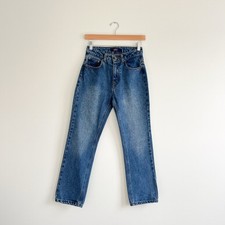 Roberto Cavalli Class NWT Straight Leg High Rise Cropped Denim Blue Jeans 25
