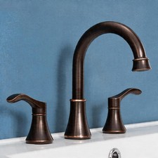 Oil Rubbed Bronze Bathroom Faucet, 2 Handle 3 Hole 8 Inch Widespread Bathroom...