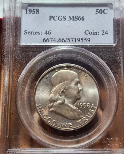 1958 P Franklin Half Dollar PCGS MS66