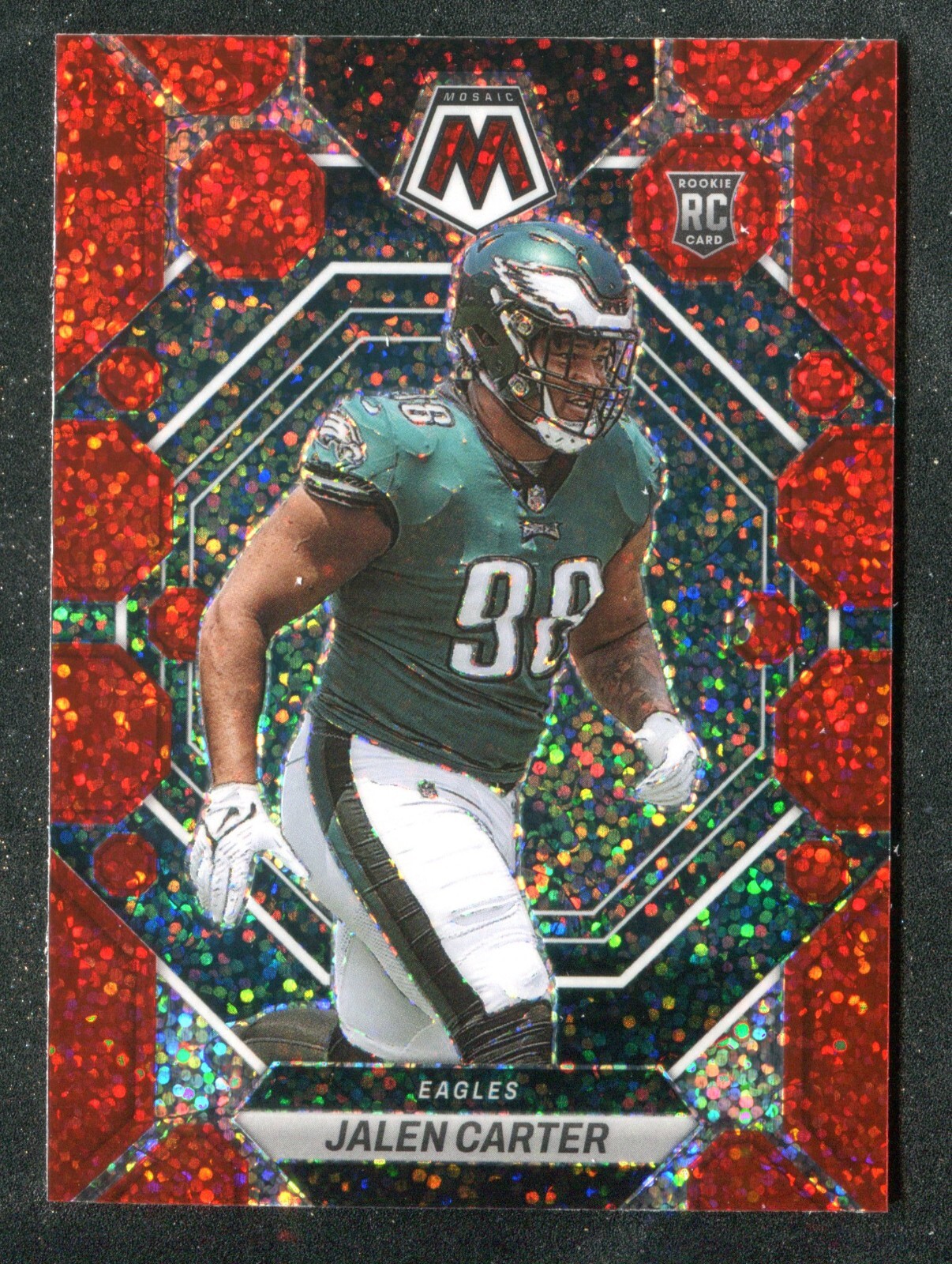 2023 Panini Mosaic Red Sparkle #328 Jalen Carter RC Philadelphia Eagles
