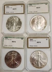 Lot (4) Better Date BU UNC 1 oz American Silver Eagles - 1987, 1992, 1993, 2001