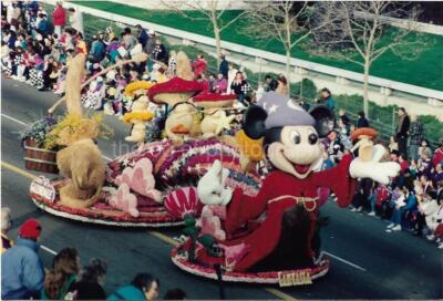 ROSE PARADE FLOAT Vintage FOUND PHOTOGRAPH Color DISNEY FANTASIA 312 54 D